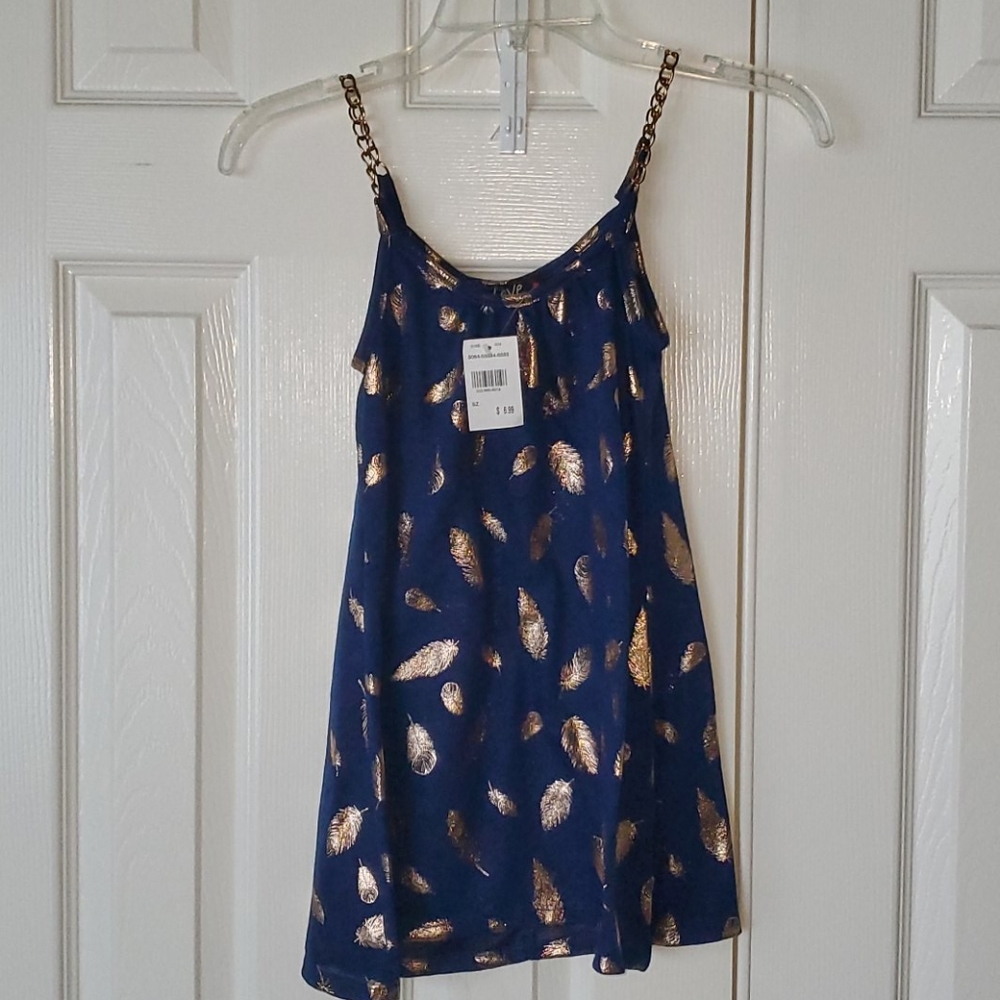Gold leaf blue top